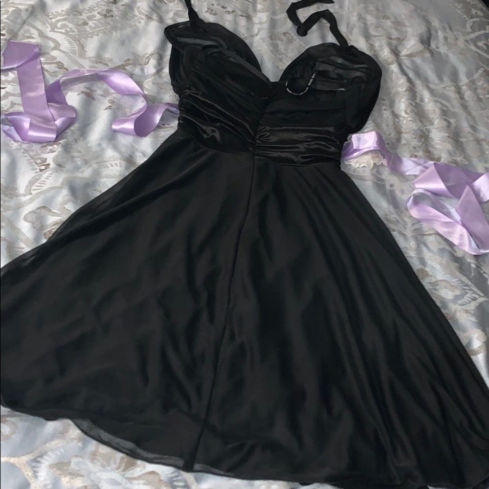 Black mid length bridesmaides dress size small / 2